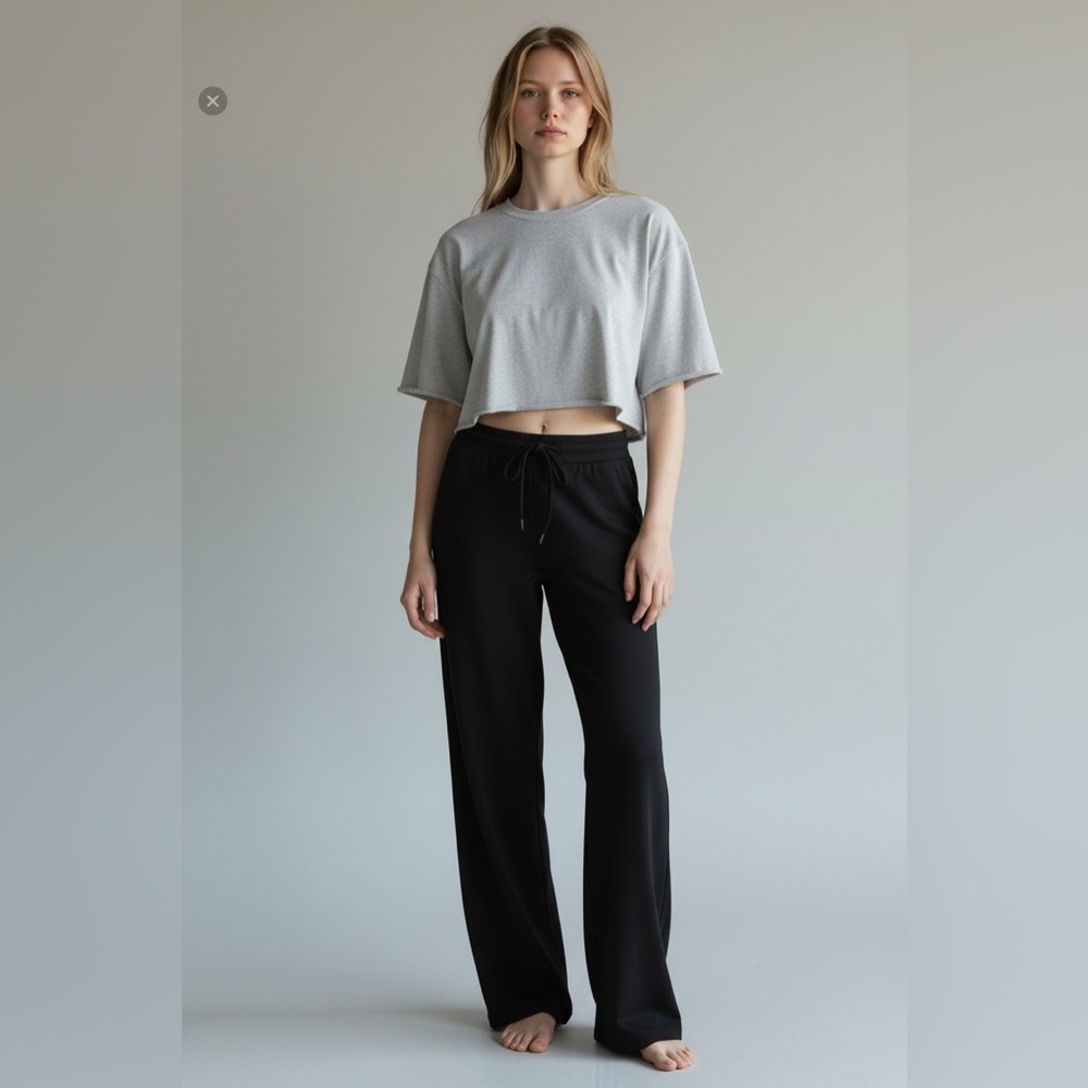 NWOT, SKIMS RELAXED TEES OVERSIZED CROPPED T-SHIRT, Grey, Sz Large